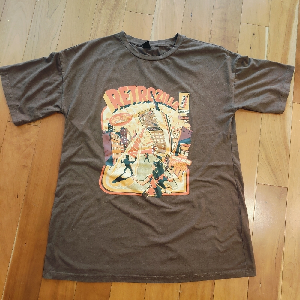 SHEIN Brown Casual T-Shirt Retrozilla
